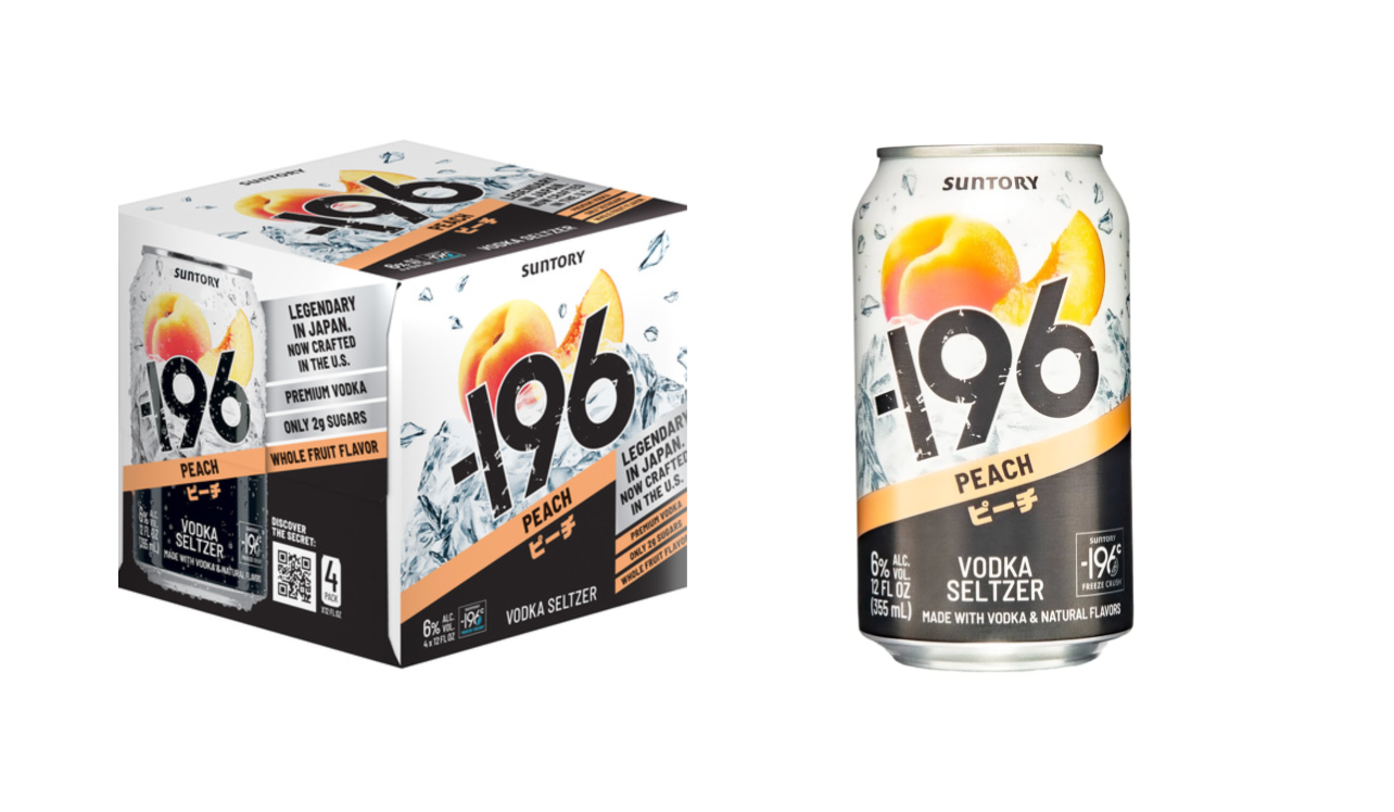 (24pk cans) Suntory -196 Peach Vodka Seltzer, Japan (12oz)