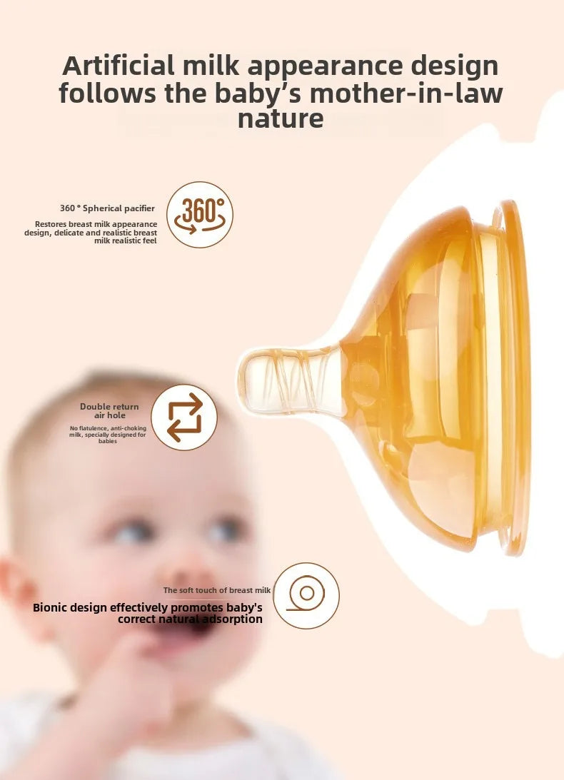 1 Pc 7cm Wide Big Mouth Nipple Pacifier 100% Bpa Free Spoon Straw Nipple Head Gravity Ball Replacement Head For Baby Milk Bottle