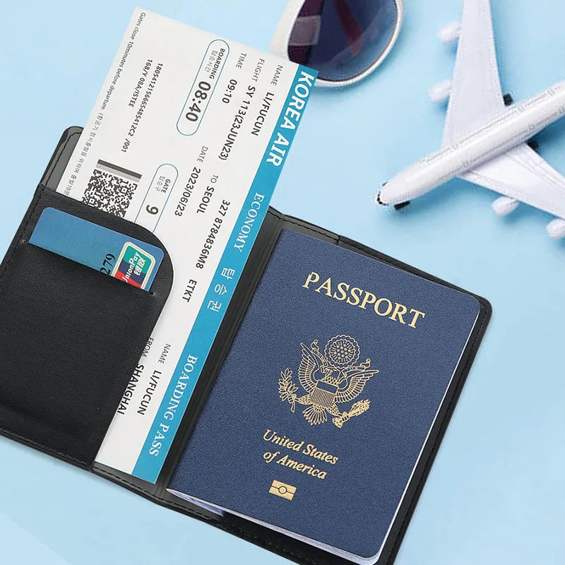 Lover The World Map Passport Cover Hot Stamping Simple Plane Women Men Travel Passport  Case Holder Fashion Wedding Gift