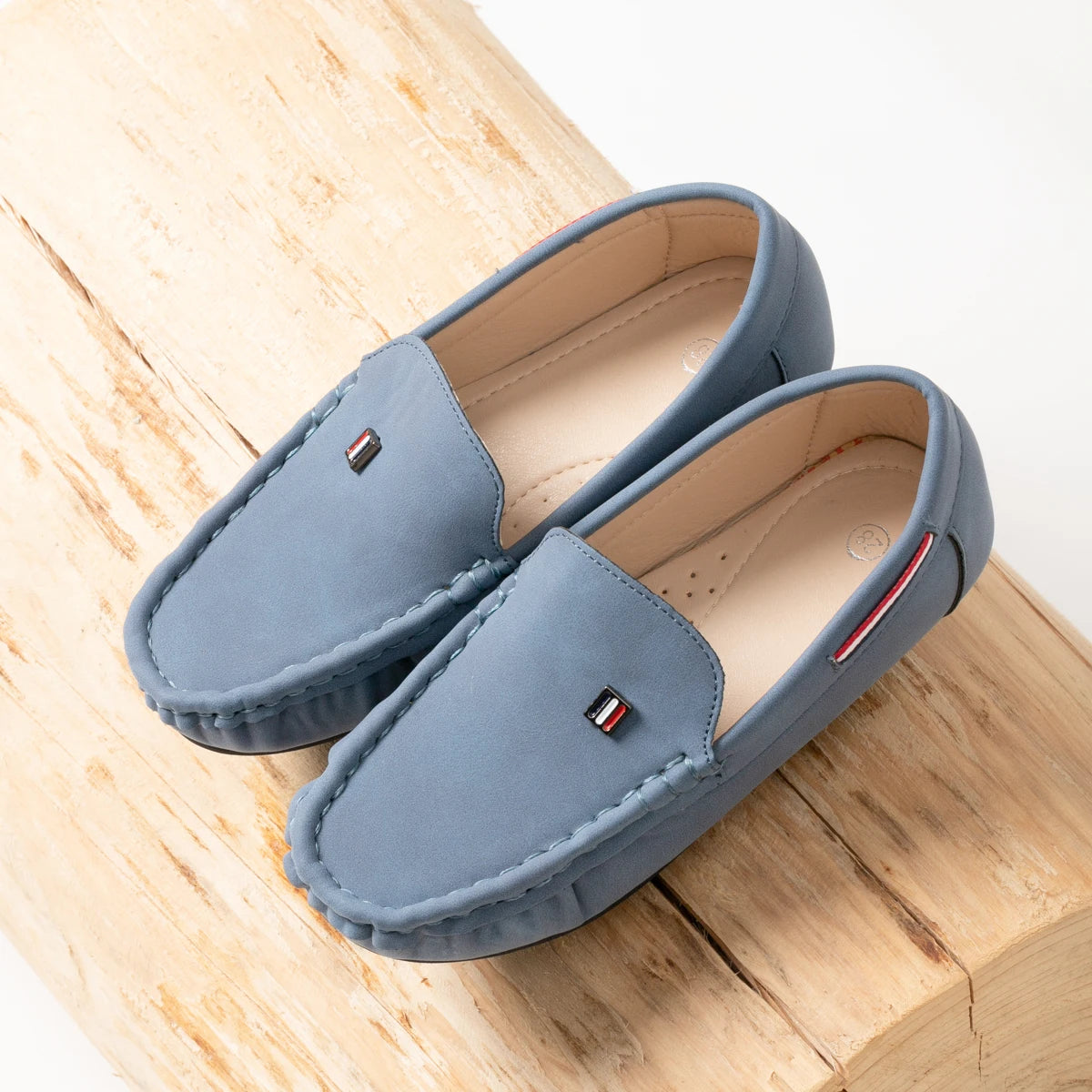 Boys Slip-On Suede Loafers Toddler Little Kid Stitch Detail Casual Dress Shoes