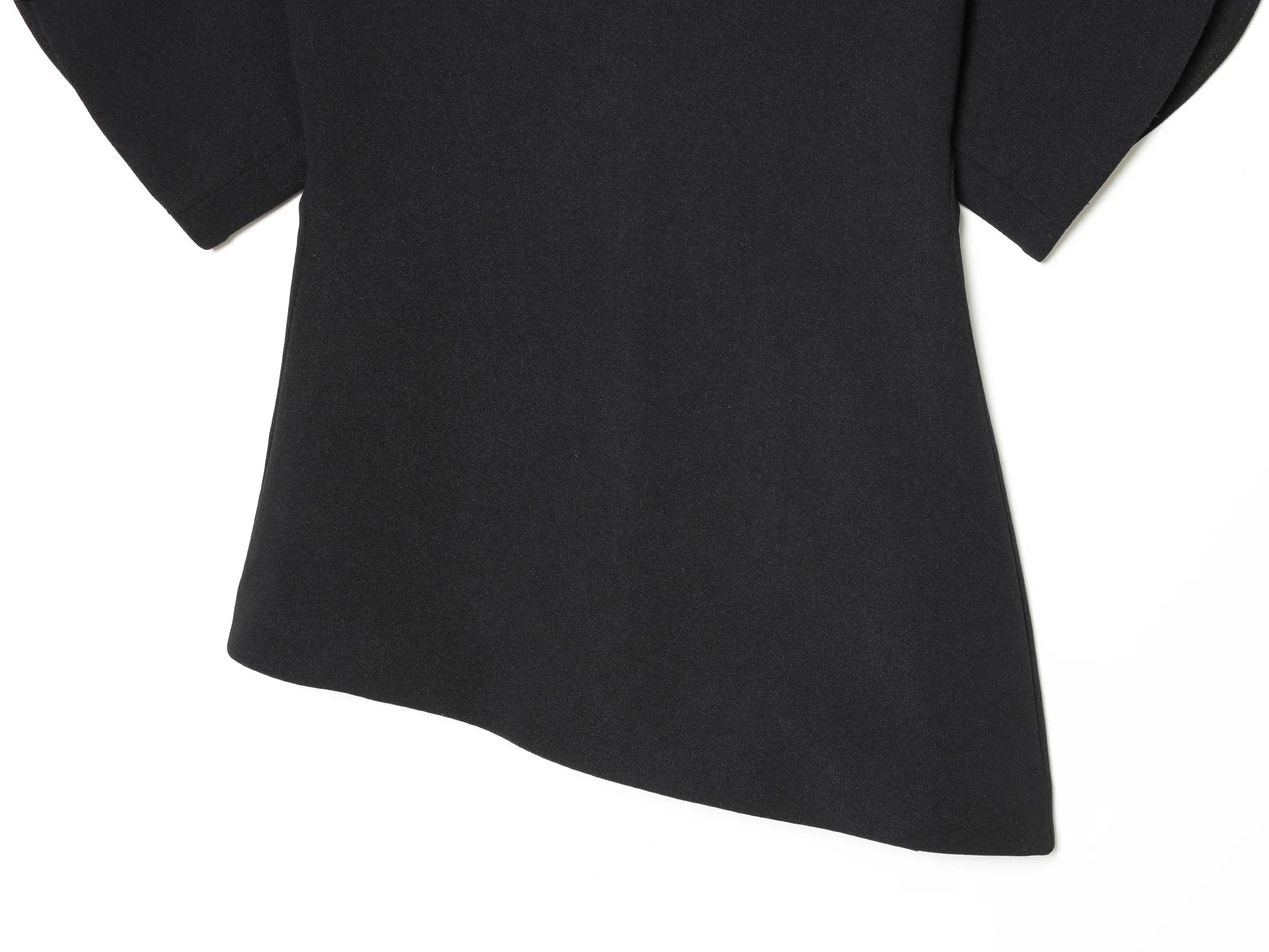 HH Women Elegant Solid Puff Sleeve Blouse Asymmetrical Hem O Neck T-Shirts 2026 Spring Fashion Female Streetwear Y2K Tops