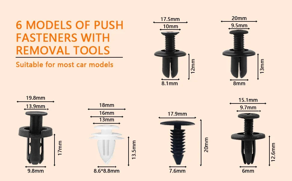 Auto Fastener Clip Kit, Car Body Push Retainer Pin, Fender Bumper Door Trim Panel Rivet Clips, Universal Car Repair Accessories