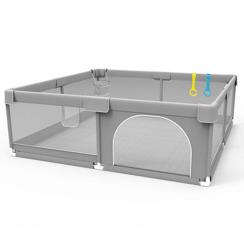 IMBABY Baby Playground 150x180cm Baby Playpen Grey Children's Fence Box with Protective Angle Game Playpen for Children Activity