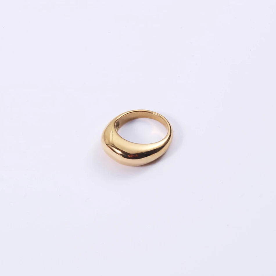 SUNIBI Fashion Simple Stainless Steel Rings for Women Arc Rings Jewellery Couple Anniversary Geometric Ring Size 5 6 7 8 Jewelry