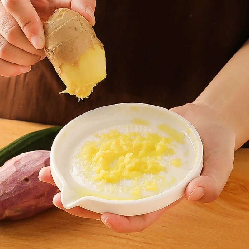 European Ceramic Garlic Grinder Kitchen Vegetable Cooking Food Grinder Manual Ginger Grinder Kitchen Tools Kitchen Accessories