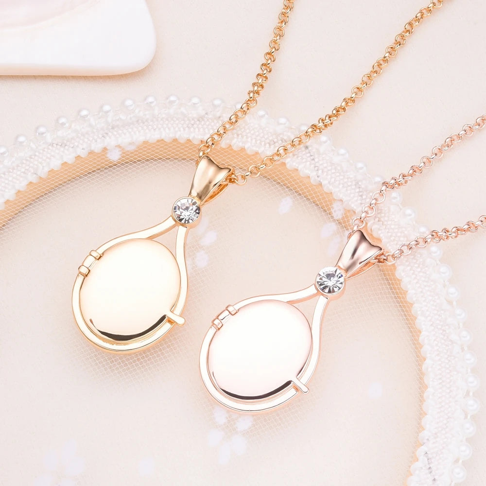 H2O Locket Pendant Necklace Mermaid Silver Color with Crystal Just Add Water Necklaces TV Movies Jewelry for Women Girls