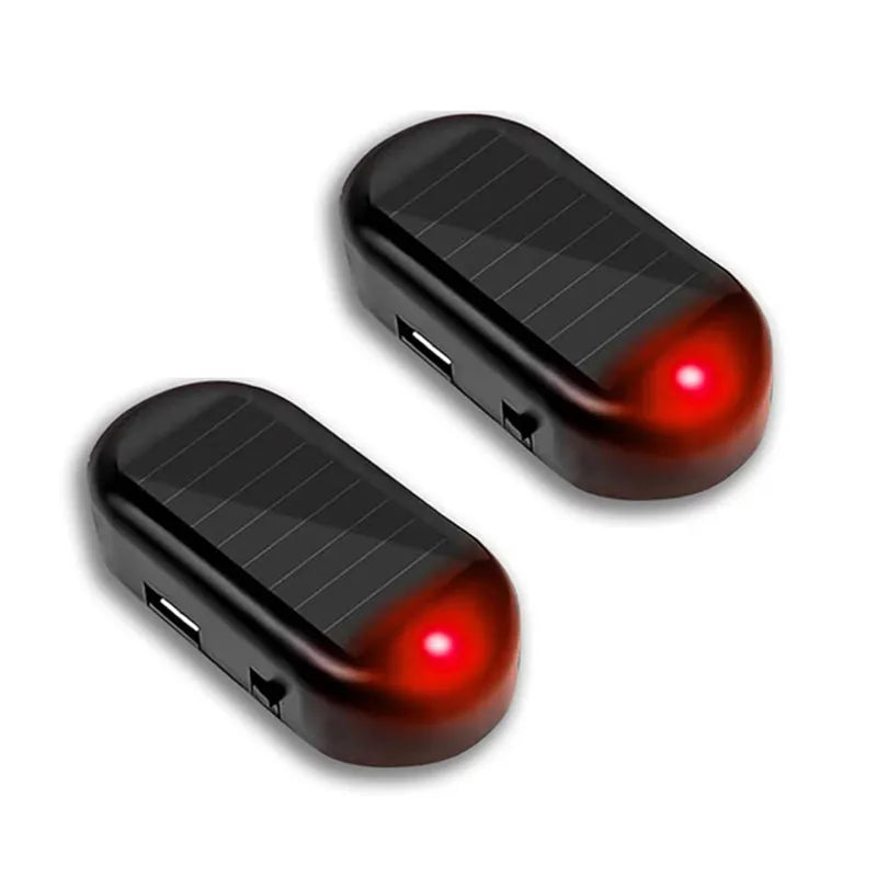 1/2Pcs Car Fake Security Light Solar Powered Simulated Dummy Alarm Wireless Warning Lamp LED Flashing Anti Theft Caution Lamp