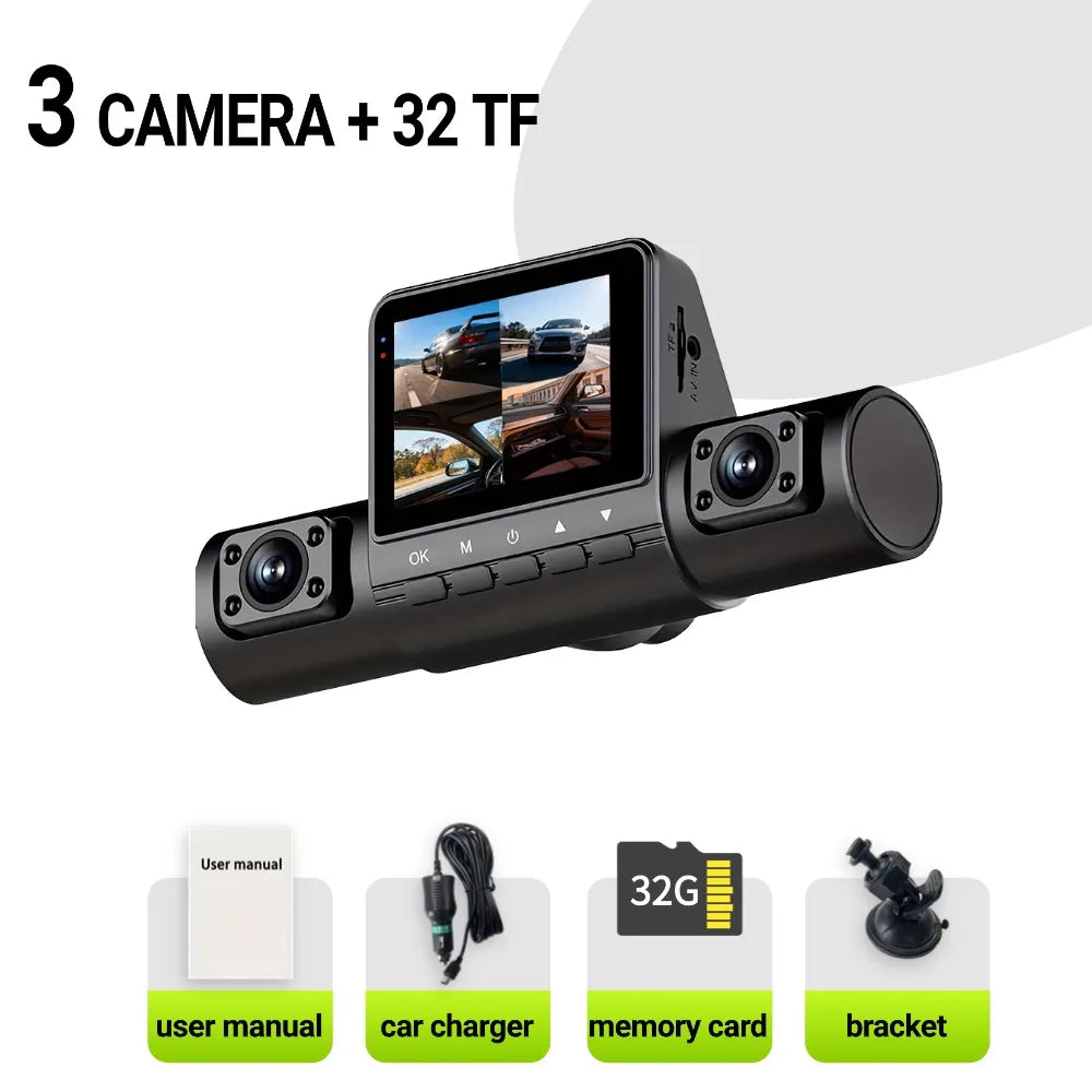 4 Camera Car Dash Cam 2.0 inch 1080P Front Cameras  480P Rear/Left/Right Cameras Wide-Angle Night Vision Collision