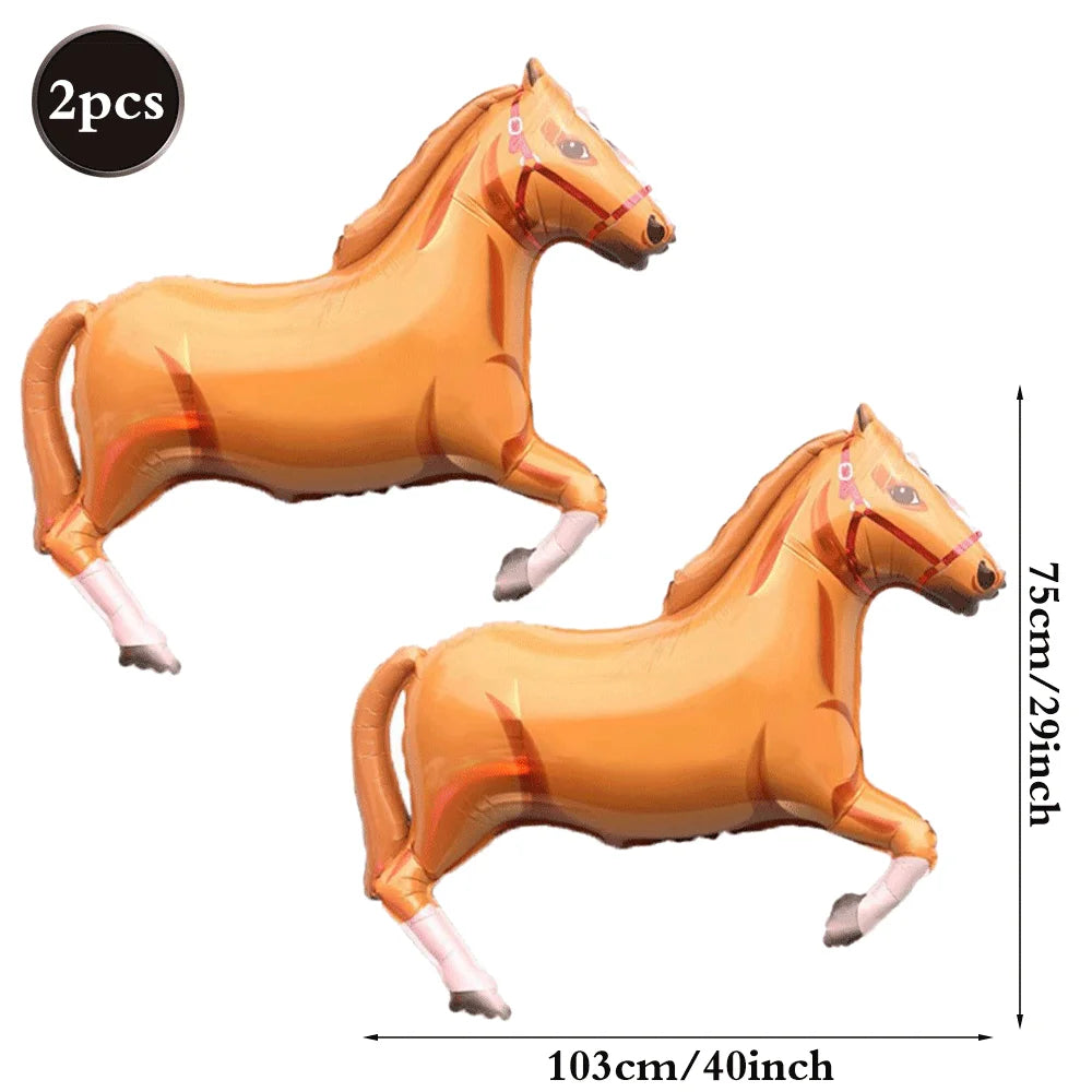 Western Cowboy Theme Party Decoration Foil Horse Balloon Horse Boots Hat Wheel Balloons Cowboys Cowgirls Birthday Party Supplies
