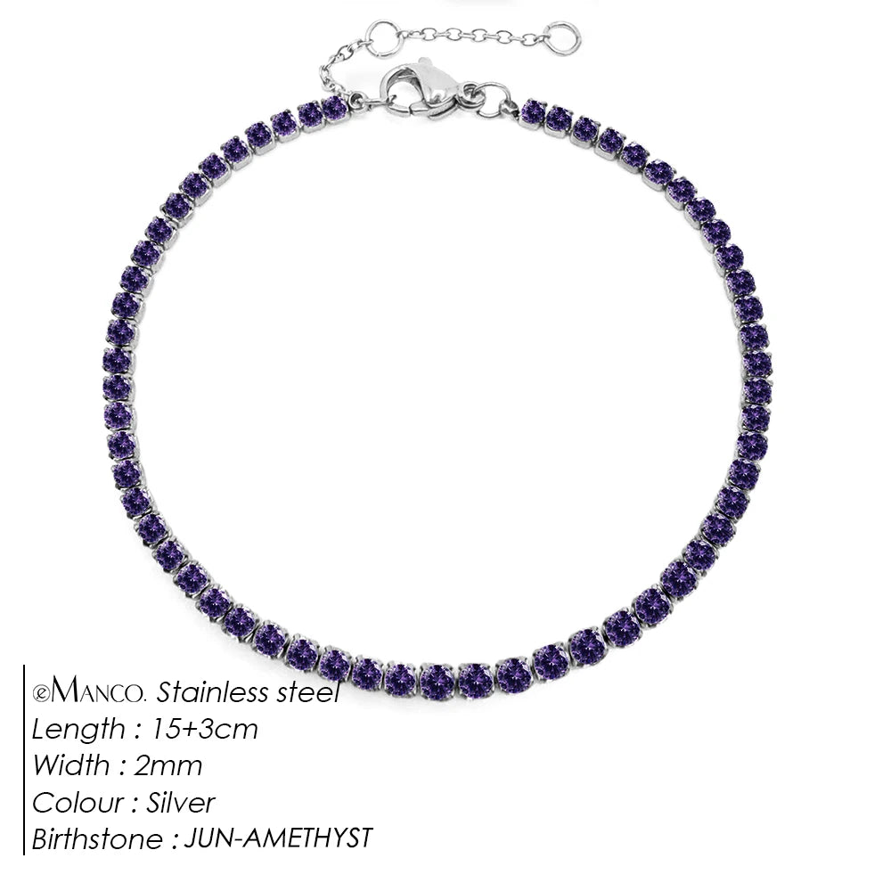 EManco Stainless Steel Women's Zirconia Tennis Bracelet Classic Bridal Accessories Wholesale
