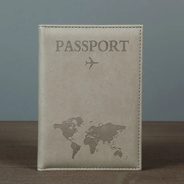Lover The World Map Passport Cover Hot Stamping Simple Plane Women Men Travel Passport  Case Holder Fashion Wedding Gift