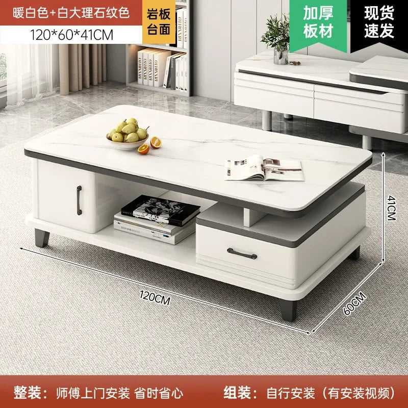 Modern LED TV Stand for Televisions Up Coffee Table Glass Shelves and Drawer Gaming Entertainment Center with Multiple Cabinet