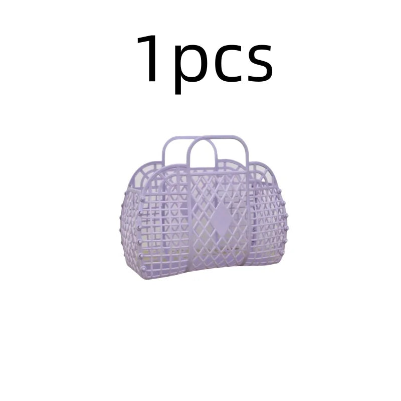 Detachable Shower Plastic Bath Bathroom Hollow Wash Storage Shopping Basket Home Storage Organization