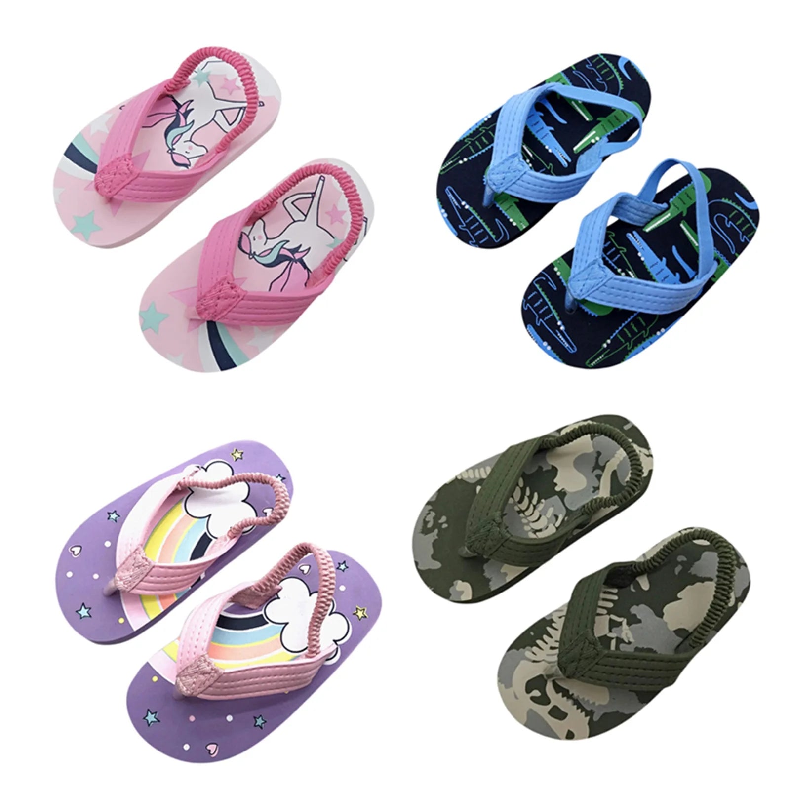 2022-01-17 Lioraitiin  Toddler Flip Flops Shoes Little Kid Sandals with Back Strap Boys Girls Water Shoes for Beach and Pool