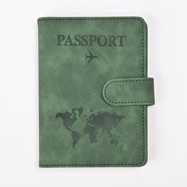 Leather Passport Holder Travel Wallet with ID Credit Card Slot PU Leather Passport Covers Case RFID Blocking Passport Protector