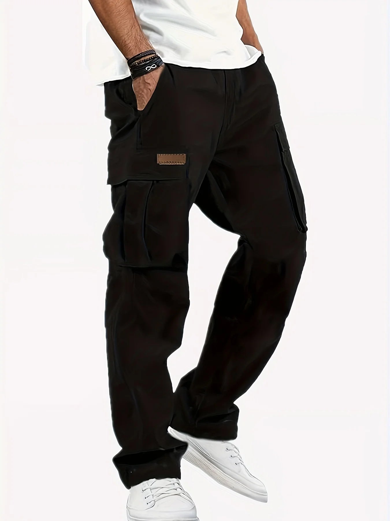 American style high street multi pocket workwear pants for men's new trendy loose straight leg versatile casual long pants