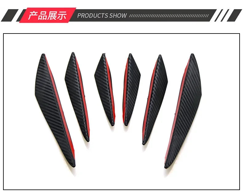 Hot Sale 6pcs/set Decoration Diffuser Splitter Fin Body Spoiler Canard Valence Chin Car Tuning Canard Universal Front Bumper Lip