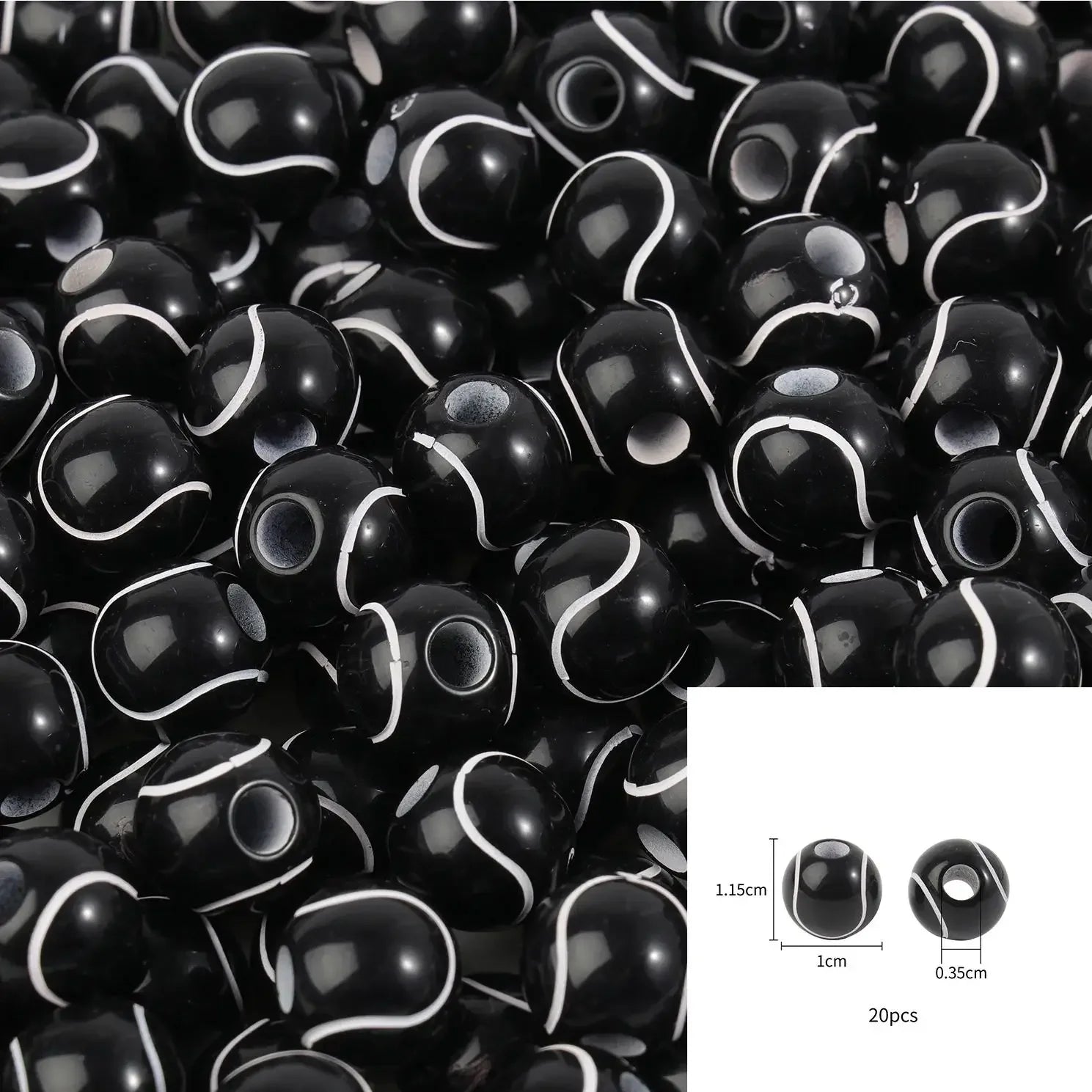 20/50Pcs Sport Basketball Baseball Tennis Beads Spacer Acrylic Beads For Making Bracelet Necklace DIY Craft Jewelry Supplies