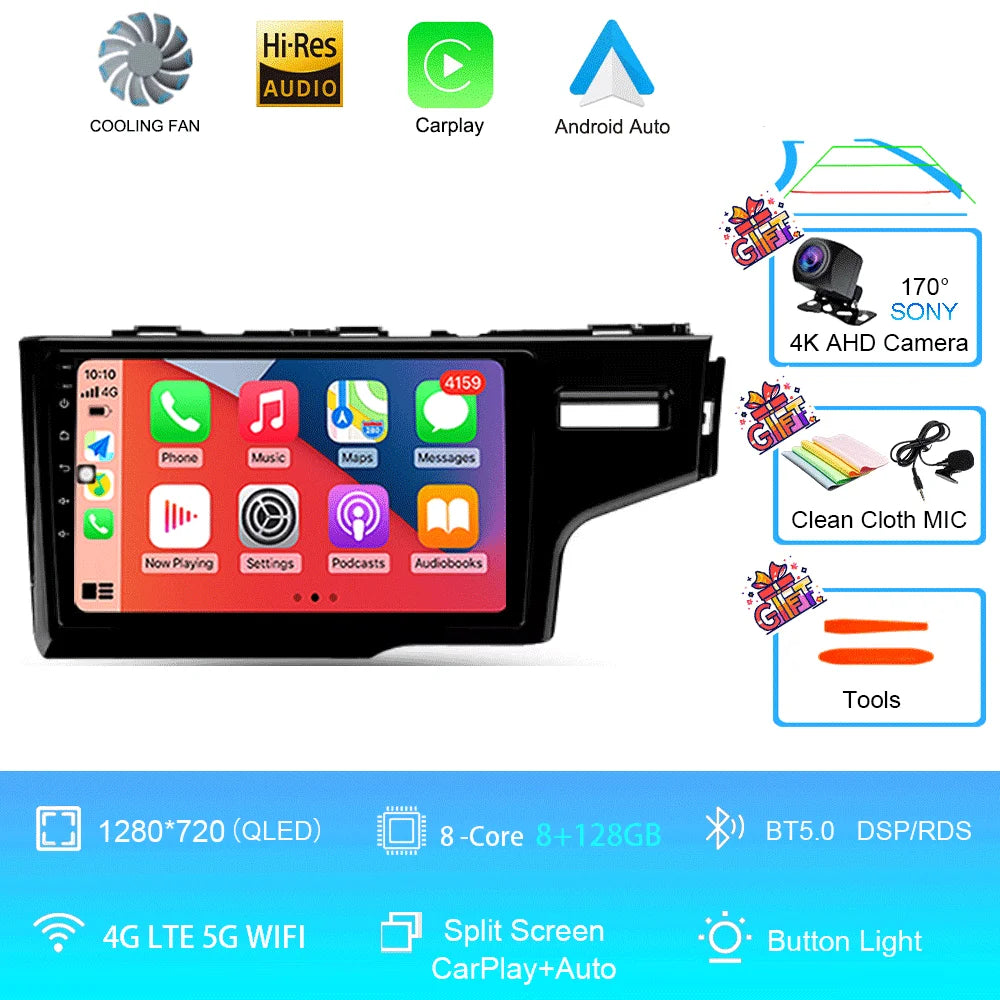 2K Screen Android 16 Carplay Multimedia Radio Player for HONDA FIT JAZZ 2014-2020 DSP 2din Autoradio Stereo Head Unit