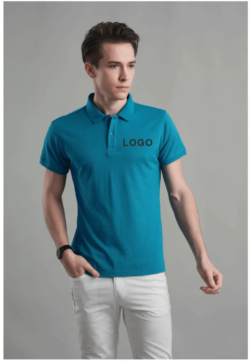 Customized Logo Breathable Polo Shirt Casual Company Group Clothing Lapel Short Sleeve Polo Shirts Work Clothes Print Embroidery