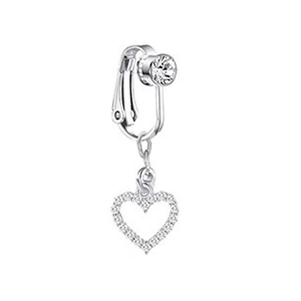 Faux Fake Belly Butterfly Fake Belly Piercing Heart Clip On Umbilical Navel Fake Pircing Moon Star Leaves Cartilage Earring Clip