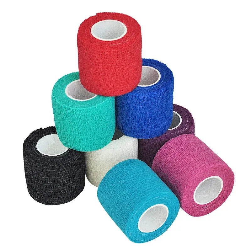 6/10/12pcs First Aid Self Adhesive Cohesive Elasticity Bandages Sports Tape For Wrist Ankle Sprains & Swelling Tattoo Cover