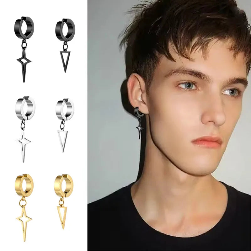 Trendy Cold Wind Black Triangle Ear Cuff Without Piercing, Hip Hop Temperament Viral Cartilage Ear Jewelry For All Genders