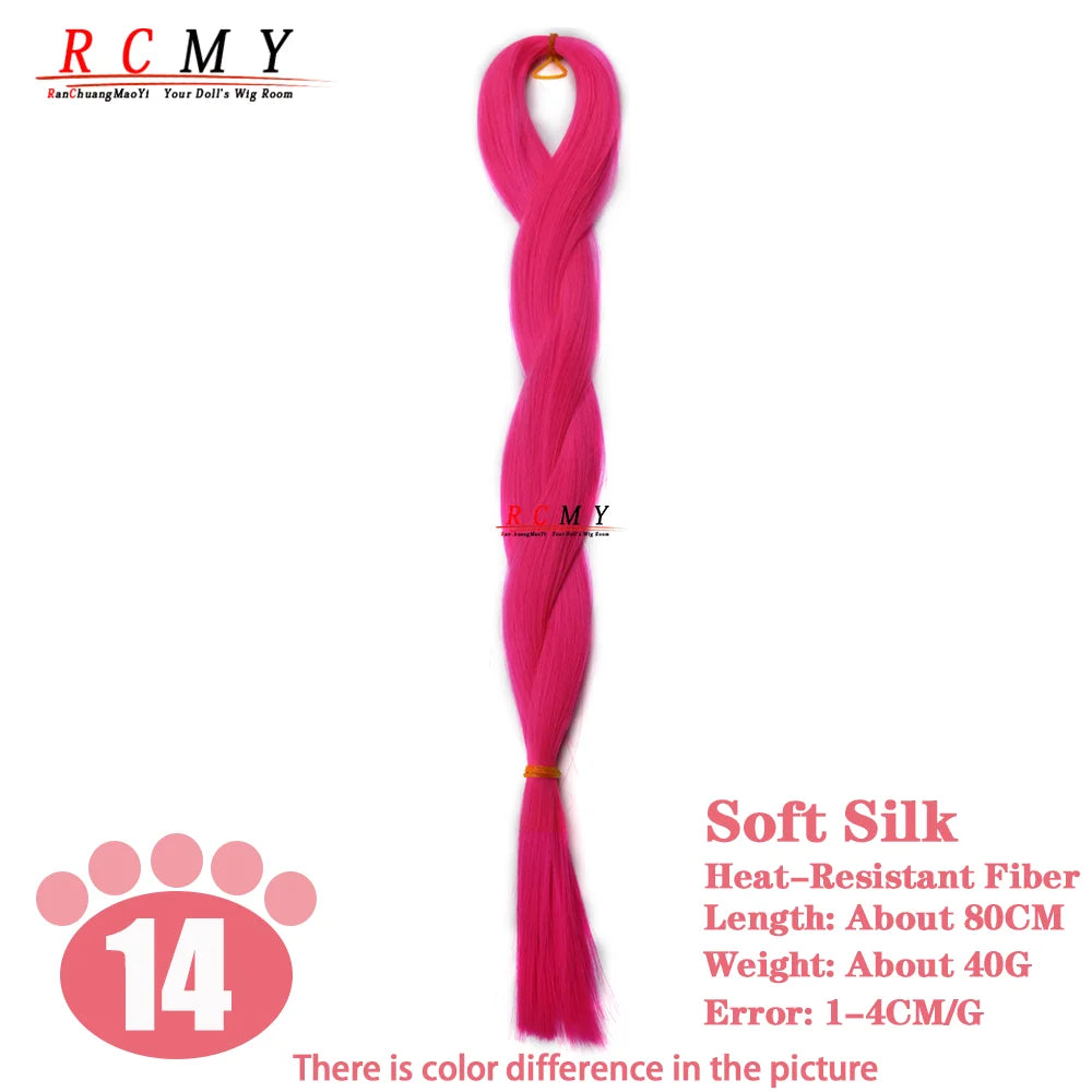 RCMY Soft Silk Doll Hair BJD/SD Blue Doll Wig Heat-resistant Synthetic Nylon Fiber 1/3 1/4 1/6 Doll Accessories