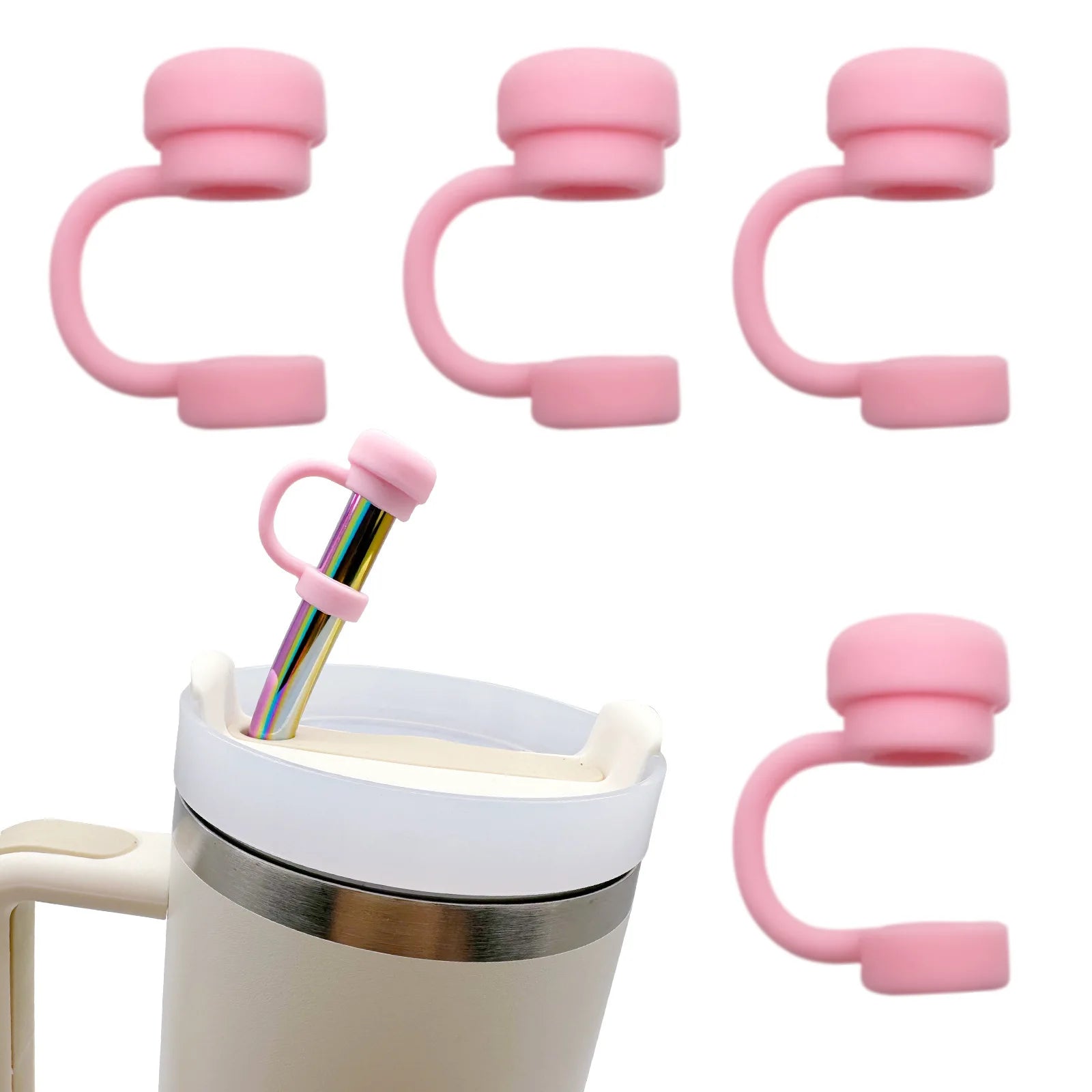 2026 Straw Covers Cap Reusable Silicone Straw Toppers For Stanley Cup Leak-Proof Dust Proof Straws Cover Tumbler Accessories