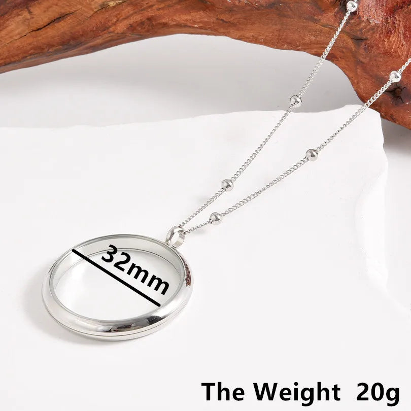 1Pc Inner Size 10-40mm Round Glass Memory Coin Holder Locket Pendant Necklaces Floating Living Relicario Collares Jewelry Bulk
