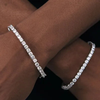 Hip Hop Iced Out 3/4/5mm Crystal Tennis Bracelet for Men Homme Punk Zirconia Women's Chain on Hand Streetwear Trendy Jewelry