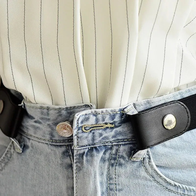 Adjustable Stretch Elastic Waist Band Invisible Belt Buckle-Free Belts for Women Men Jeans Pants Dress No Buckle Easy To Wear