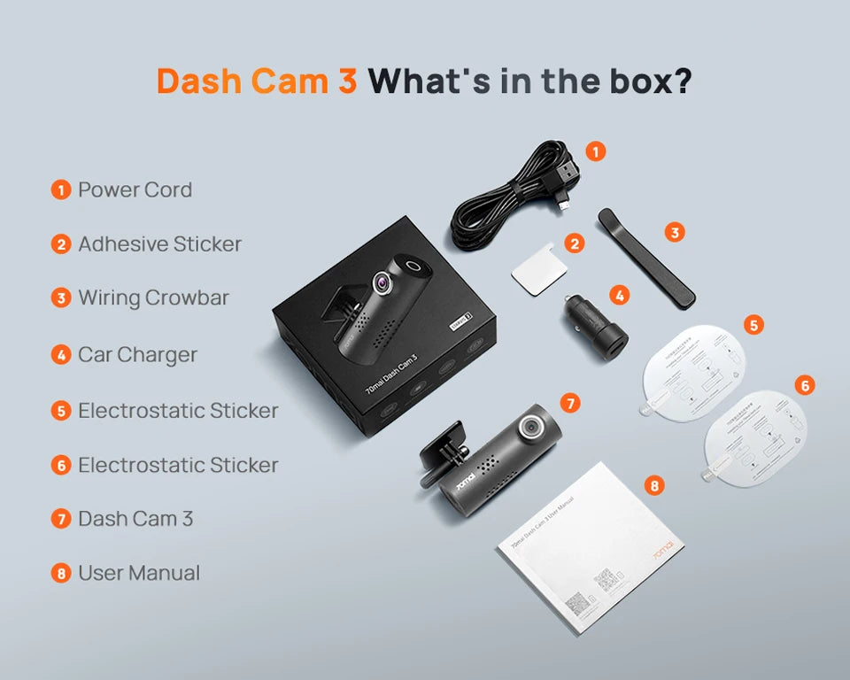 70mai Dash Cam M310 Plus 2K English Voice Control 1440P WDR Night Vision 24H Parking Surveillance 70mai M310 2K Car DVR Wi-Fi 6