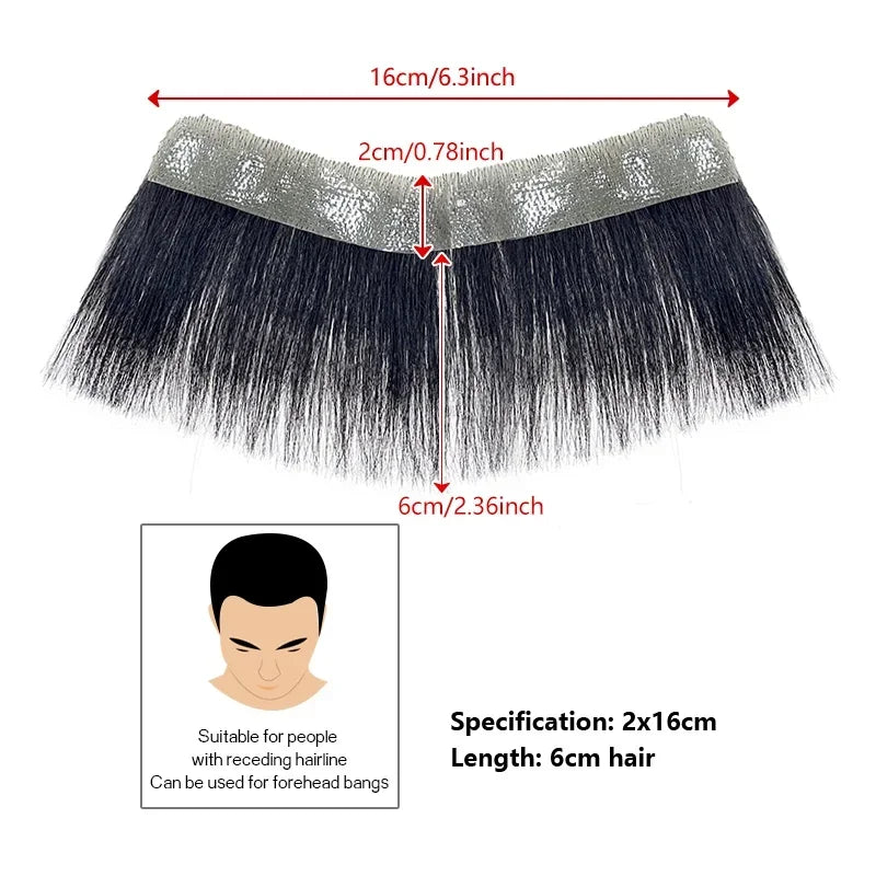 100% Human Hair Men PU V Loop Front Toupee Carefully Prune Natural Hairline Wigs Remy Hair Replacement Straight Hairpiece