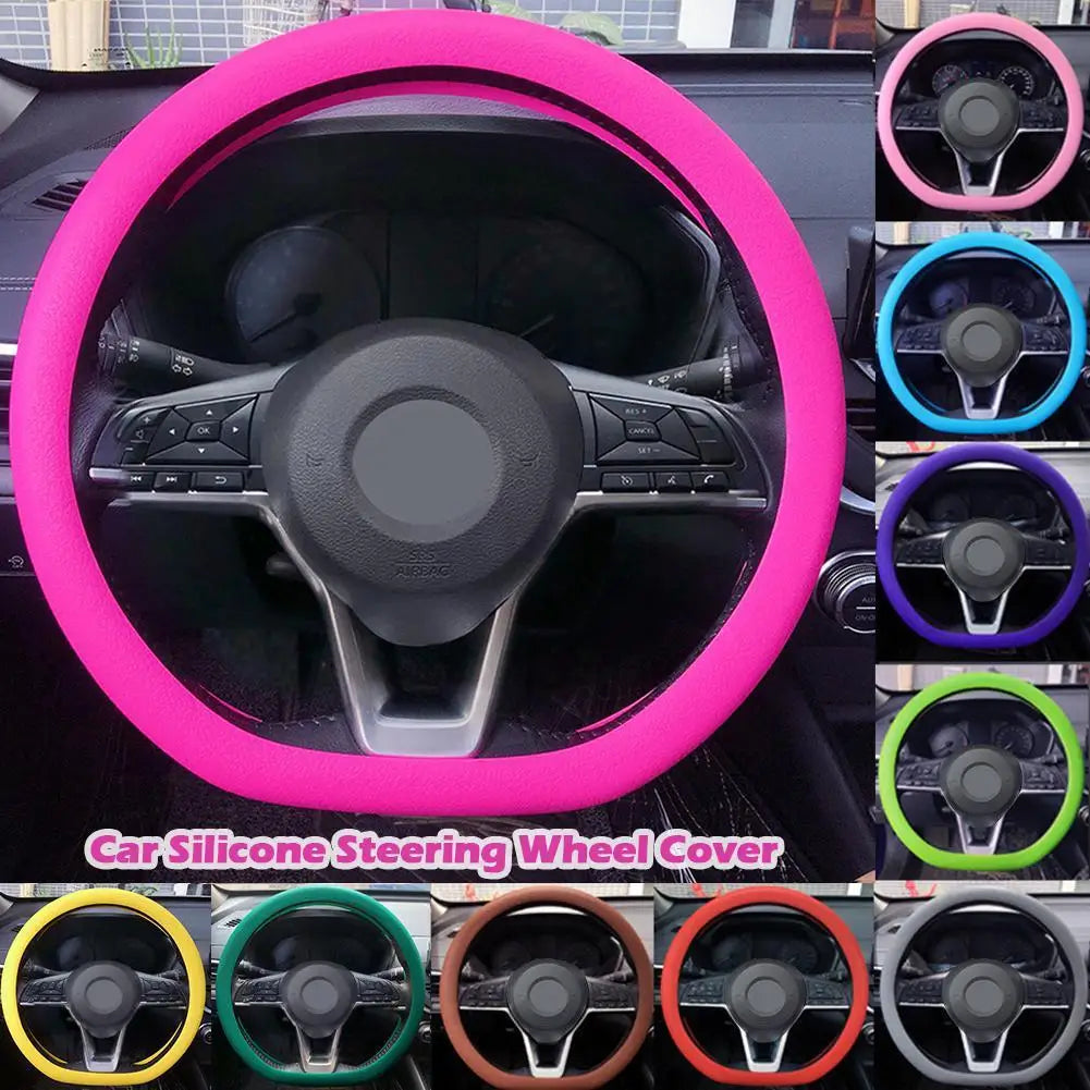19 Color Car Silicone Steering Wheel Cover For Summer Fashion Sweat Absorbent Non-slip Handle Cover General DIY Parts