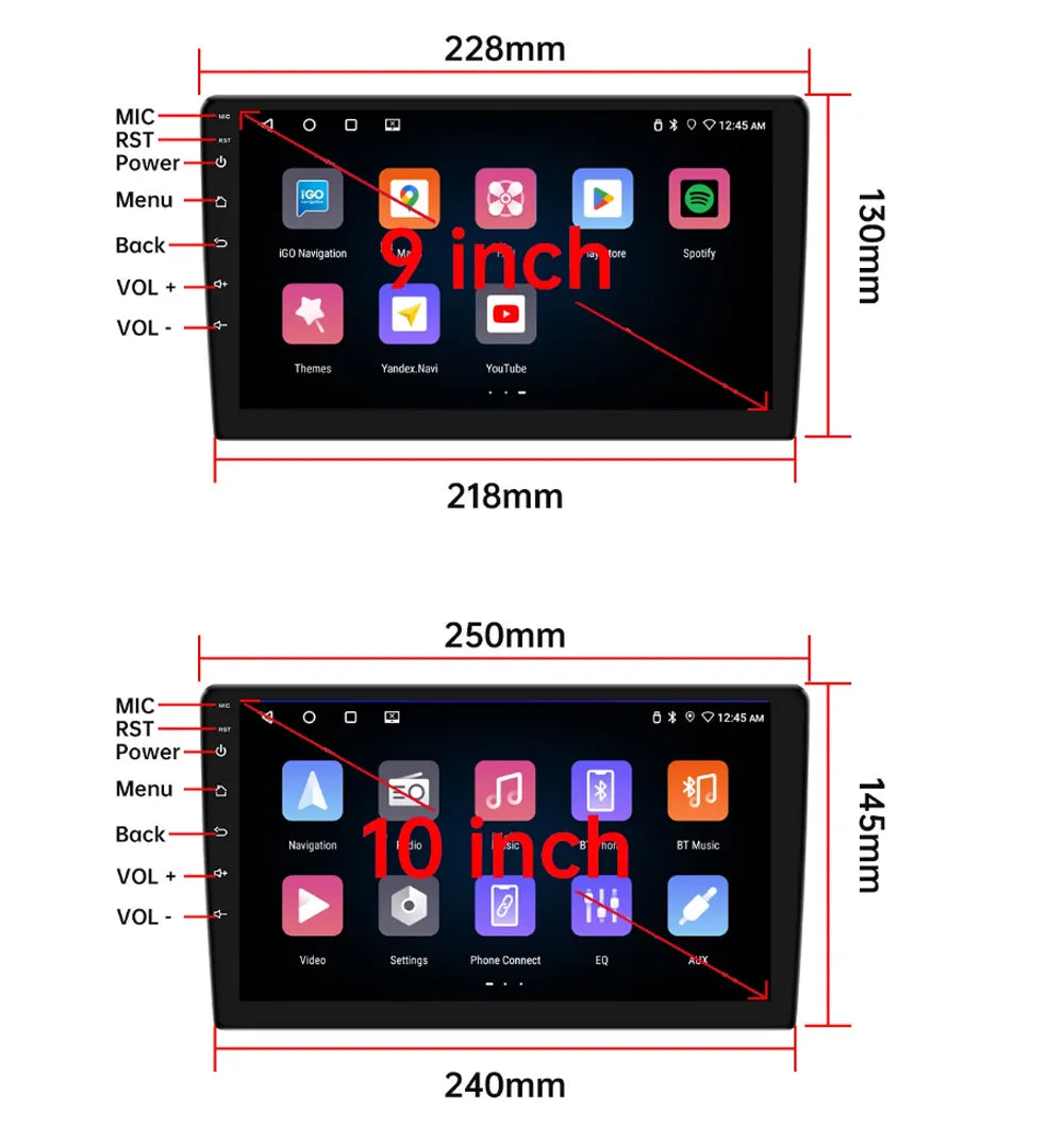 2 Din Universal Android 13 Car Radio 7/9/10 Inch Wireless CarPlay Android Auto GPS Bluetooth Multimedia Head Unit for Toyota