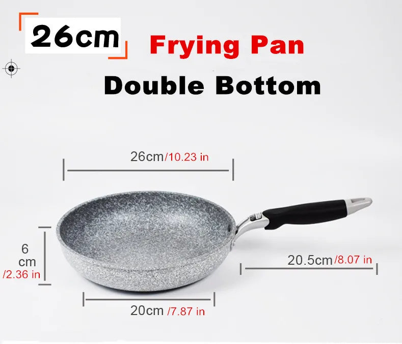 28cm Durable Non-Stick Wok Frying Pan Ceramic Pot Home Steak Skillet Pancake Fried Induction Cooker Gas Stove Special Saucepan