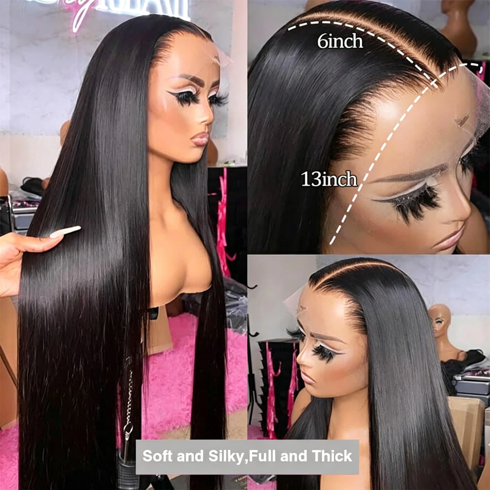 40 42 Inch Straight Human Hair Wigs 13x4 13x6 HD Lace Frontal Wigs For Women Glueless Bone Straight Lace Front Human Hair Wigs