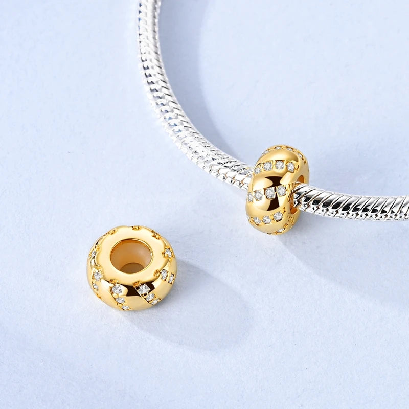Hot Sales 925 Sterling Silver Golden Series Charms Beads Cross Devil's Eye Bow Charms Pendant Fit Original Bracelet DIY Jewelry