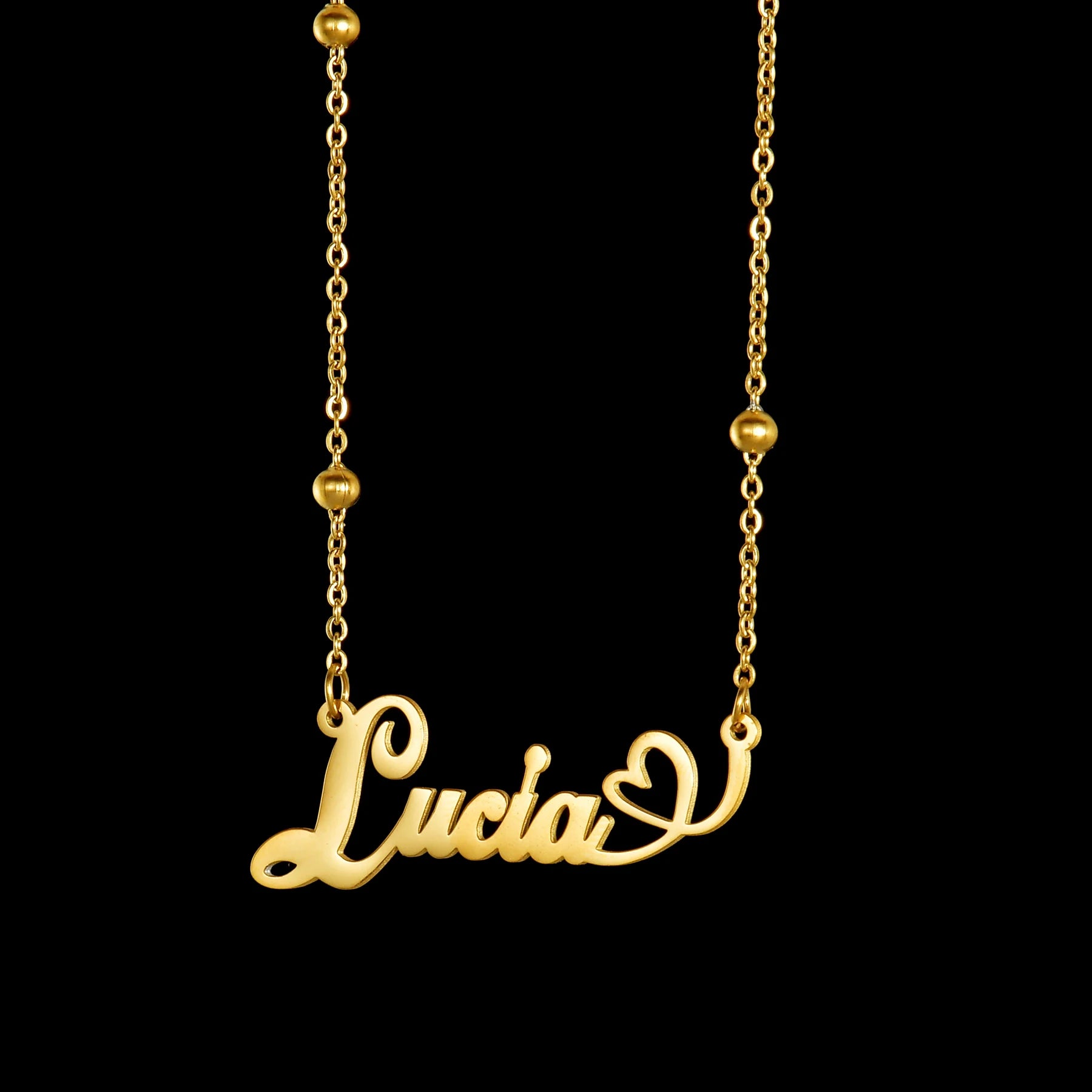 Atoztide Personalized Custom Name Necklaces for Women Stainless Steel Wave Chain Collares Pendant Mother Kids Jewelry Gift