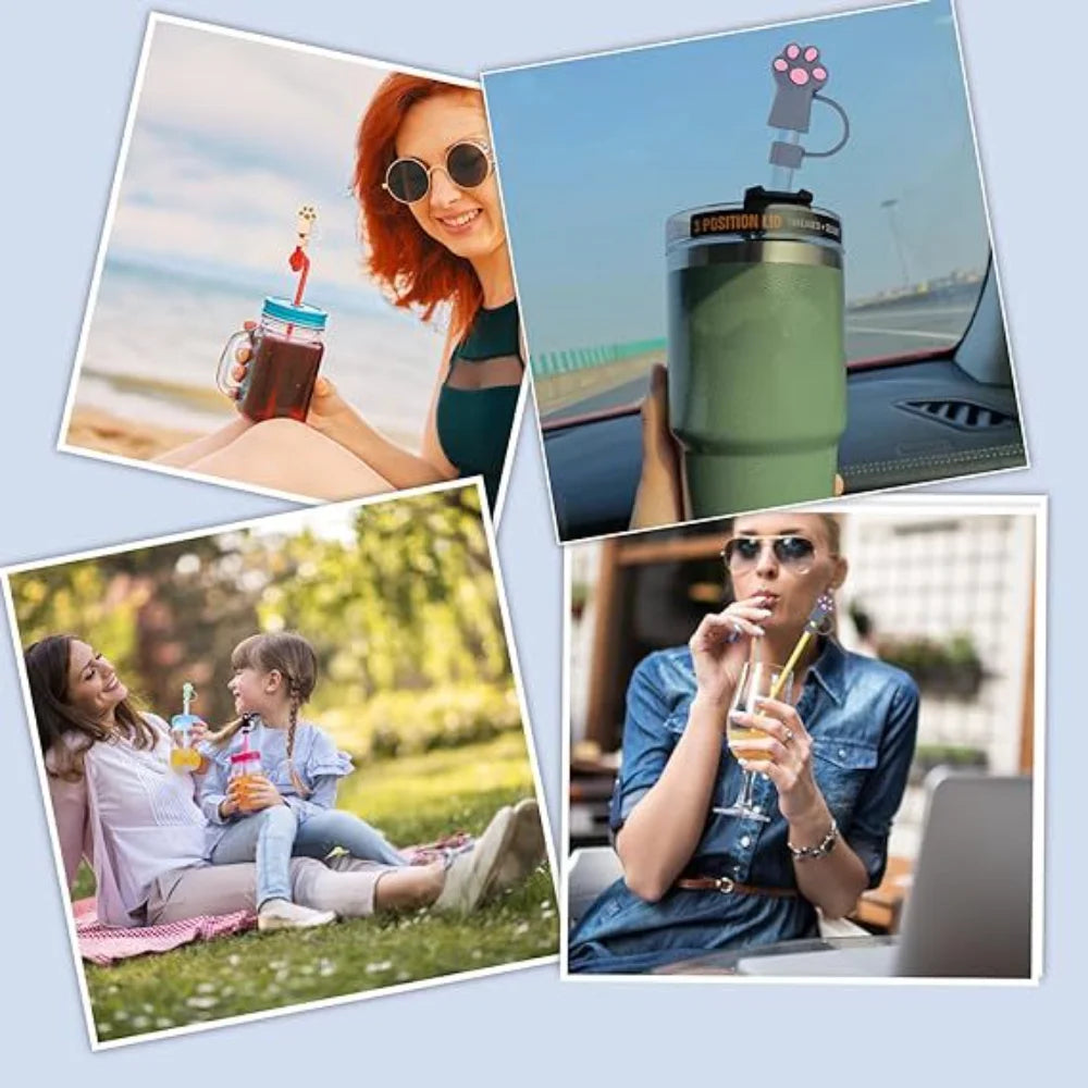 2026 Straw Covers Cap Reusable Silicone Straw Toppers For Stanley Cup Leak-Proof Dust Proof Straws Cover Tumbler Accessories