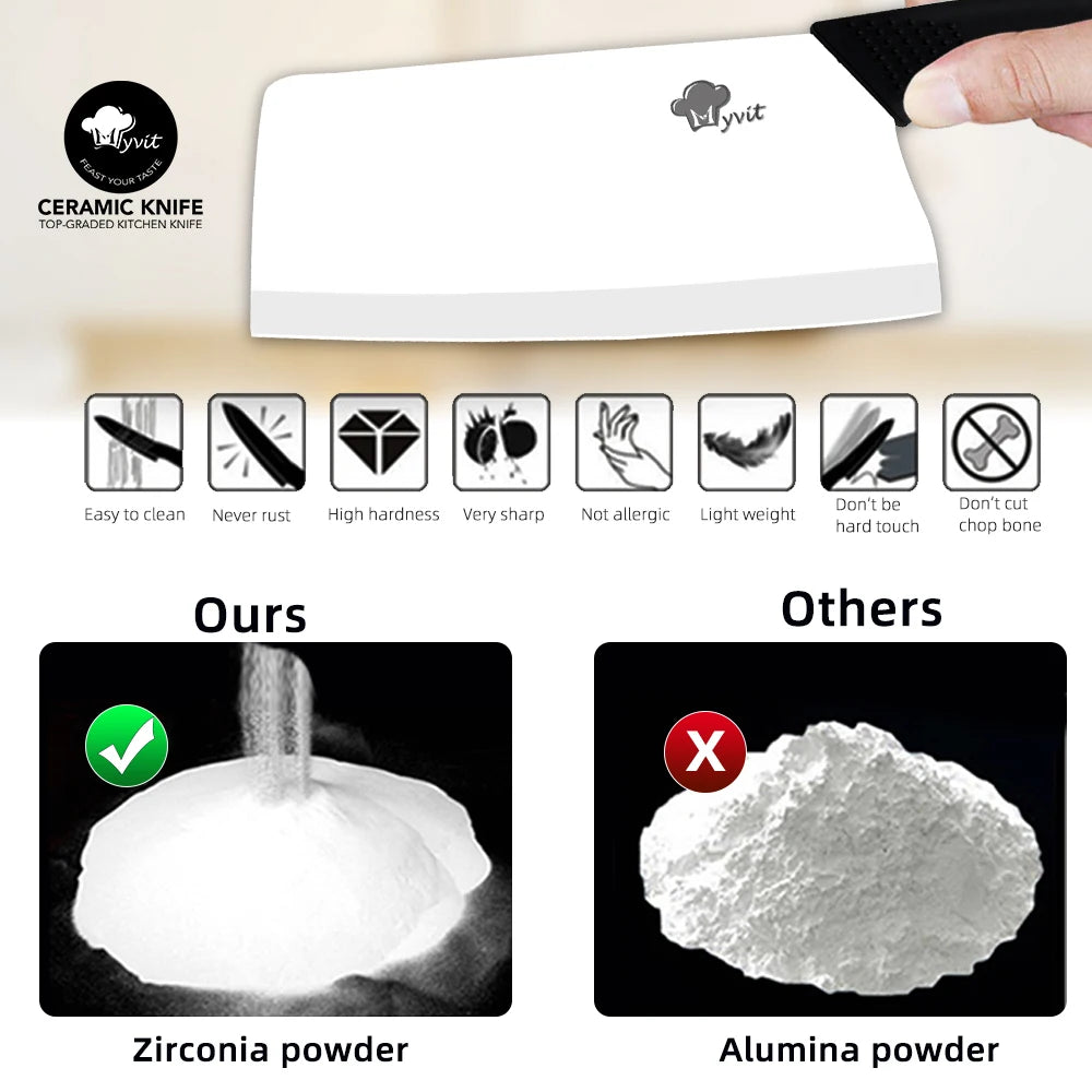 7 inch Ceramic Kitchen Knives Chef Knife White Zirconia Blade Kitchen Knives with Kitchen Tool