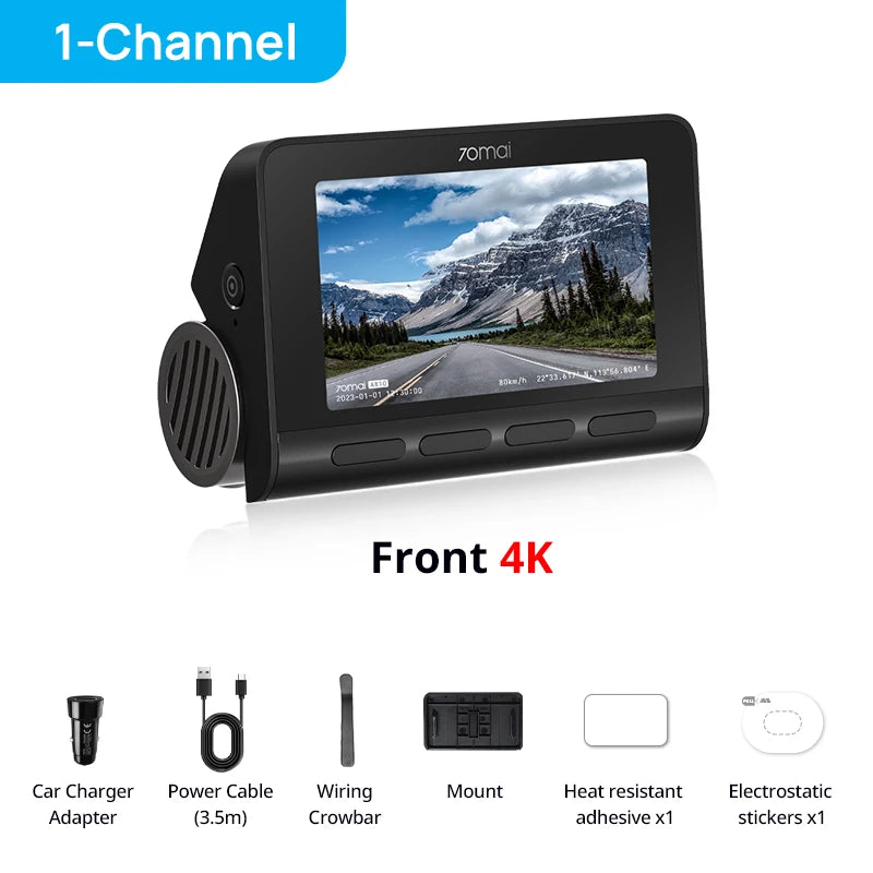 70mai 4K Dash Cam A810 Front Rear Set Suppor 4G Module LTE UP04 Remote Control GPS ADAS Car DVR 70mai A810 Car DVR