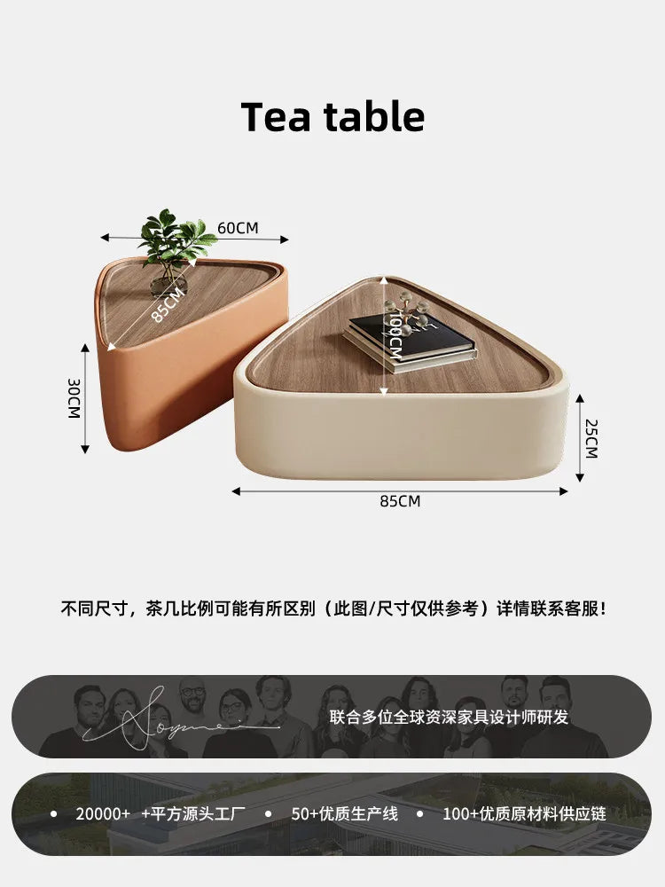 Coffee Table Living Room Small Space Luxury Cream Designer Simple Solid Wood Minimalist Storage Nordic Round Center Furniture