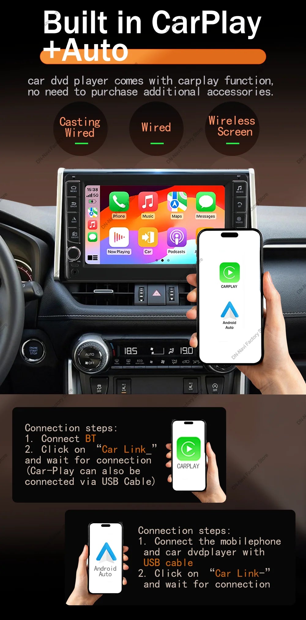 Android 16  For Kia RlO 2 2005 - 2011 2 Din Video Player Car Radio Multimedia Stereo Navigation Carplay AUTO Head Unit Audio  GP