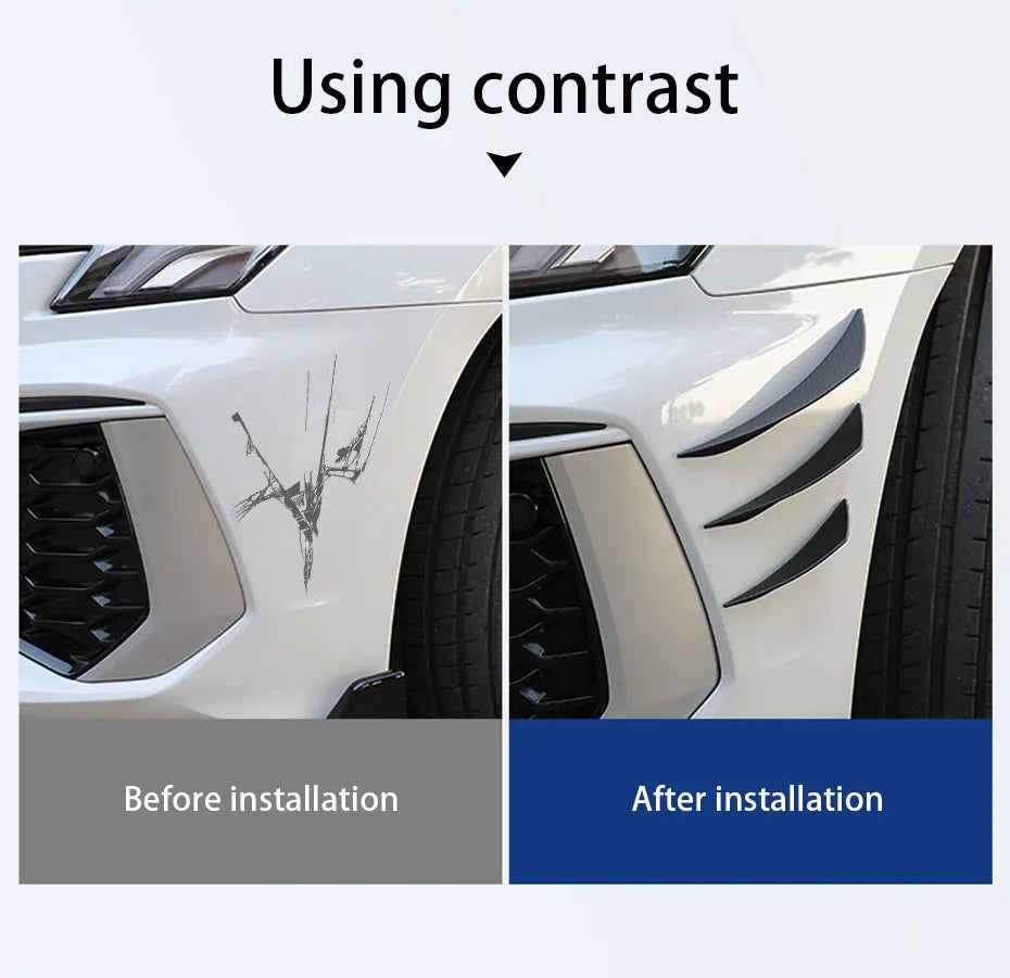 BLALION  6pcs Universal Front Bumper Lip Decoration Diffuser Splitter Fins Body Spoiler Canards Valence Chin Car Tuning Canard
