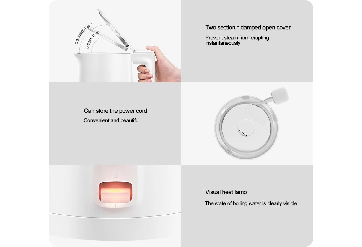 Nuevo hervidor eléctrico MIJIA N1, hervidor de agua de acero inoxidable de ebullición rápida, 220V, hervidores eléctricos