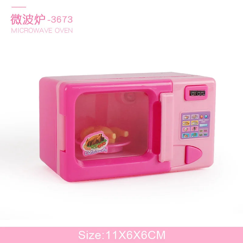 Kids Kitchen Play Simulation Home Appliances Toys Pretend Play Refrigerator Microwave Coffee Maker Kettle Hair Dryer for Childs