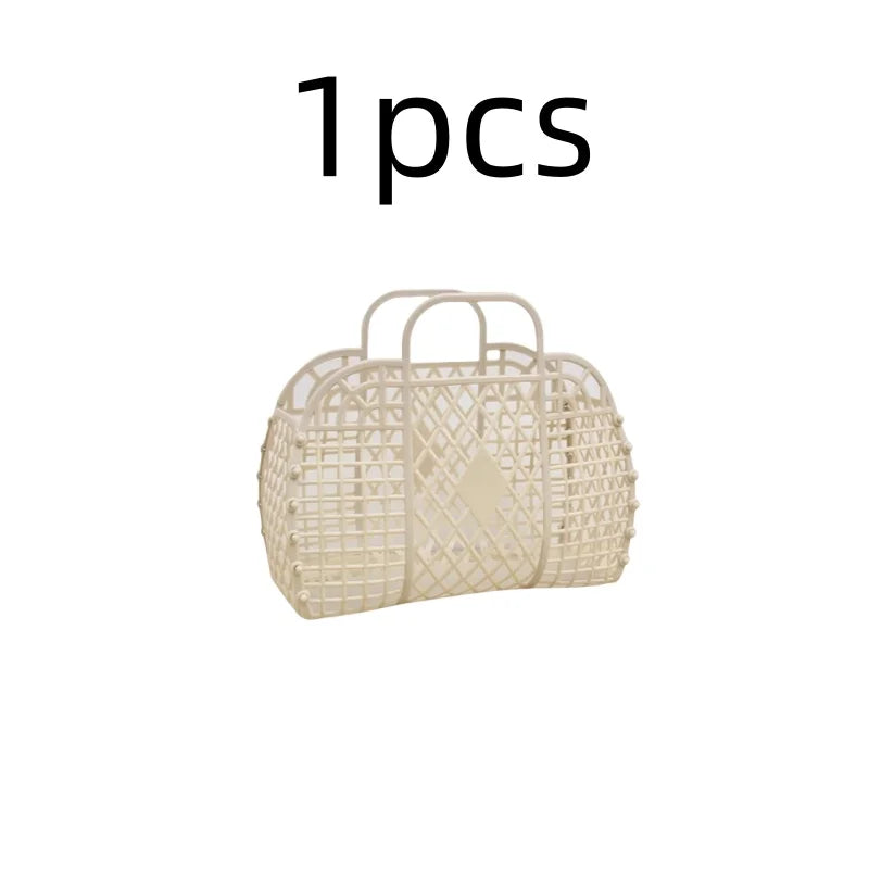 Detachable Shower Plastic Bath Bathroom Hollow Wash Storage Shopping Basket Home Storage Organization