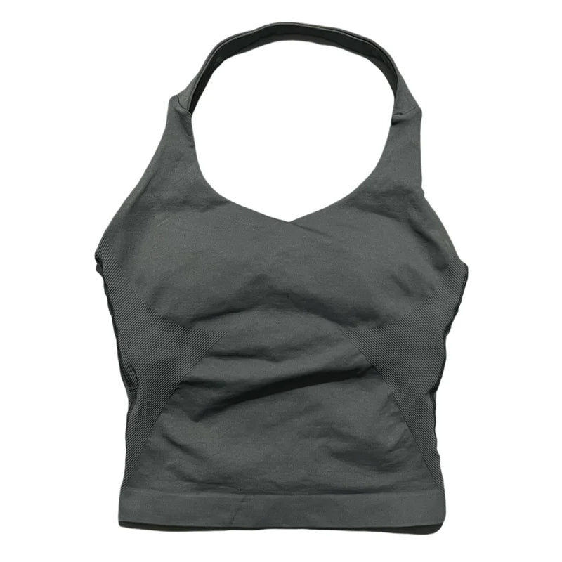 Women Sports Yoga Vest Running Gym Top Fitness Quick-Dry Workout Vest High Elastic Yoga Tank Top Gym Seamless Workout Sports Bra
